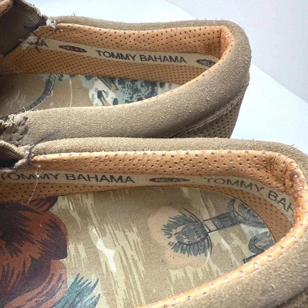 Tommy Bahama Speakeasy Dark Khaki Perforated Slip On Loafer Casual Shoes‎ Size 7